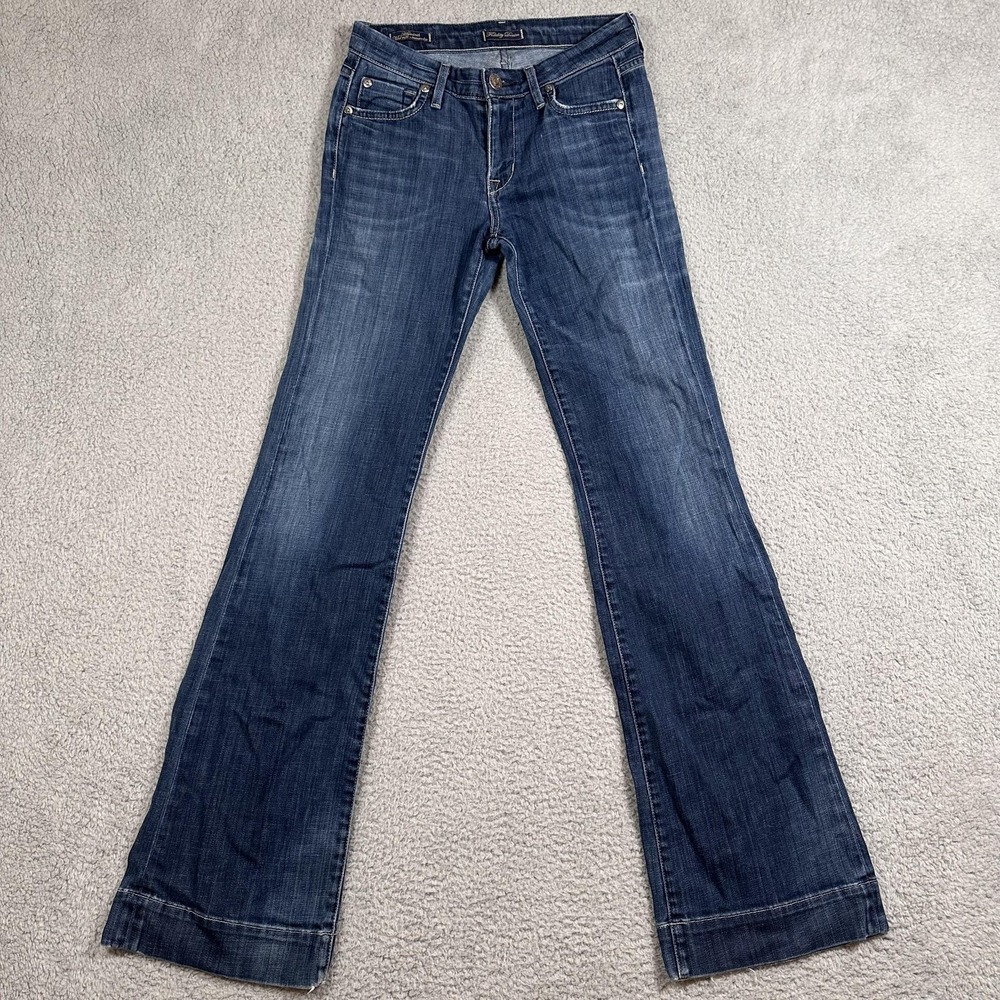 Fidelity Denim Jeans Womens 24 Blue Hyaeinth Mid Rise‎ Trouser Leg 34 Inseam USA